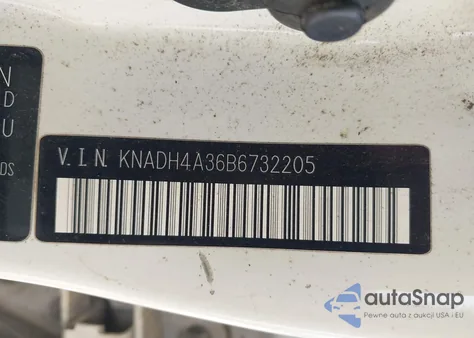 2011 Kia Rio Lx z USA, uszkodzony, nr VIN KNADH4A36B6732205